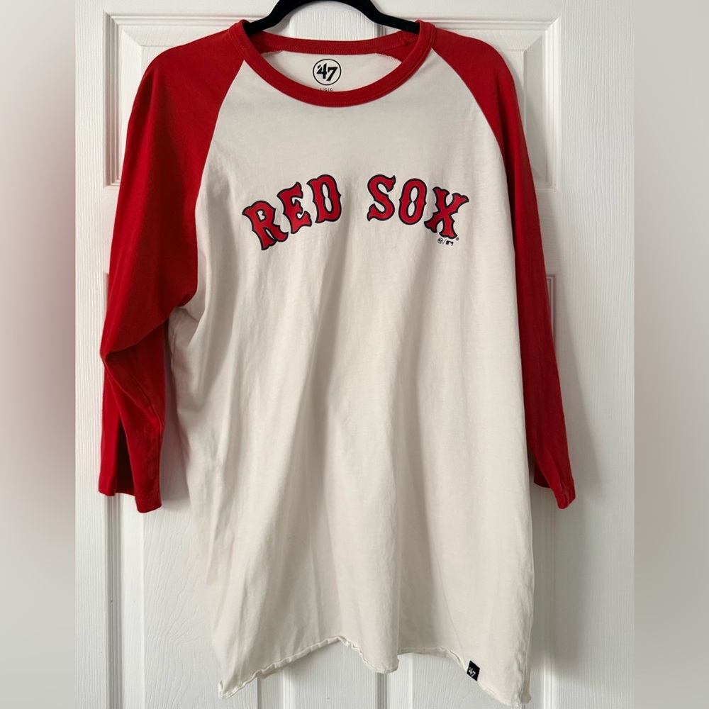 47 Red and White Red Sox Long Sleeve Tee